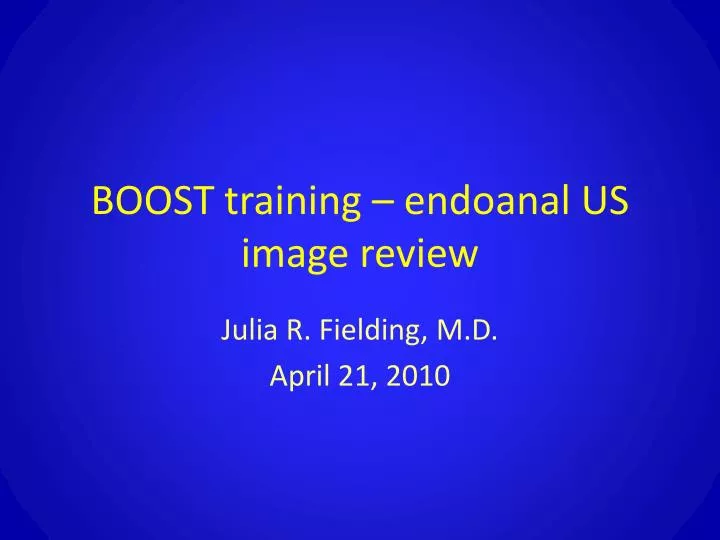 boost training endoanal us image review