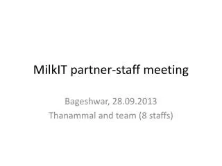 MilkIT partner-staff meeting