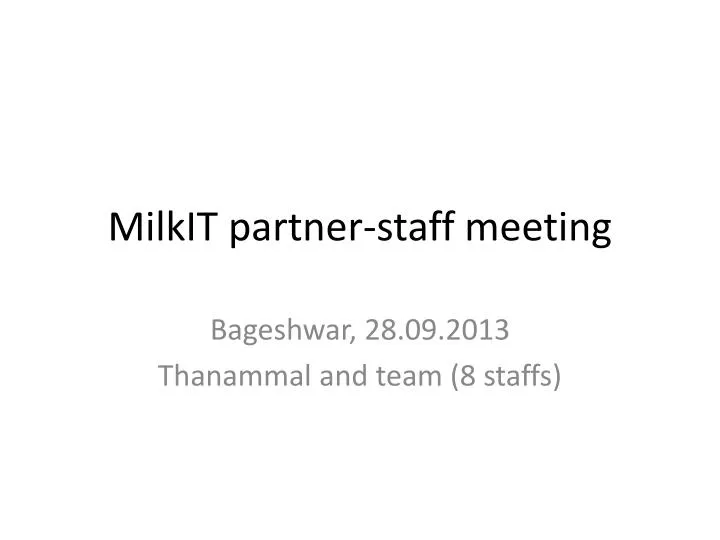 milkit partner staff meeting