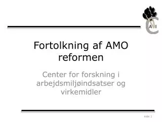 Fortolkning af AMO reformen