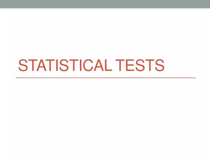 statistical tests