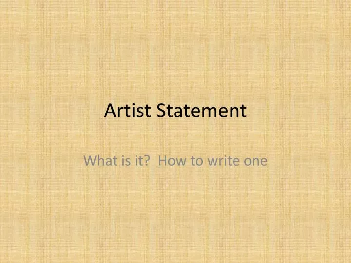 artist statement