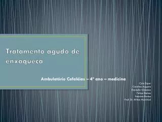 tratamento agudo de enxaqueca