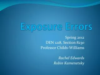 Exposure Errors