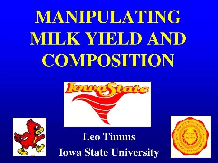 manipulating milk yield and composition
