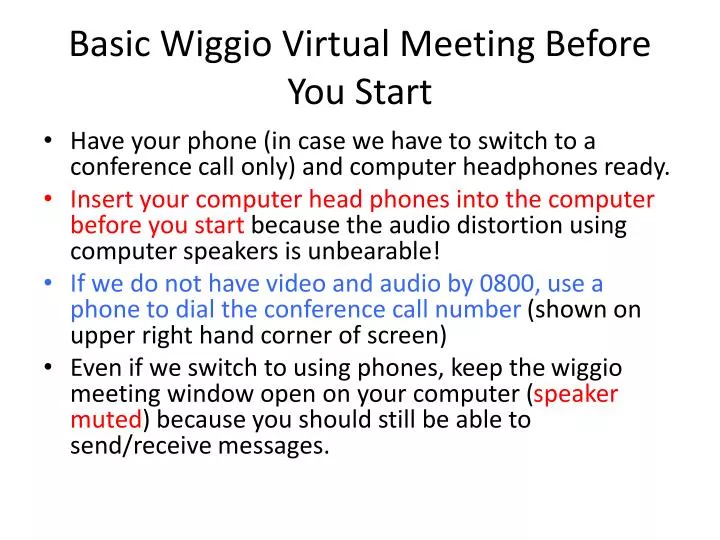 basic wiggio virtual meeting before you start