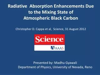 Radiative Absorption Enhancements Due to the Mixing State of Atmospheric Black Carbon