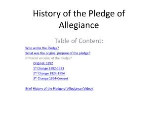 History of the Pledge of Allegiance