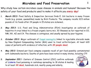 Microbes and Food Preservation