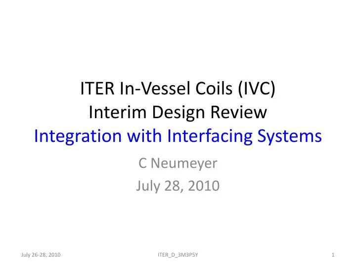 iter in vessel coils ivc interim design review integration with interfacing systems