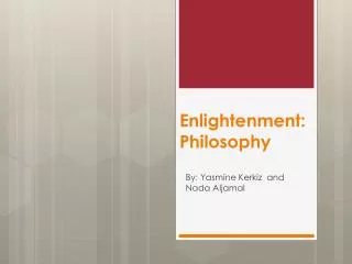 Enlightenment: Philosophy
