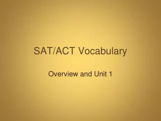 SAT/ACT Vocabulary