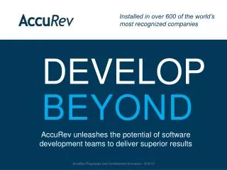 AccuRev Developer Training