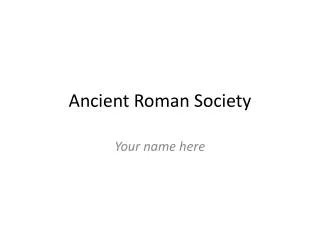 ancient roman society