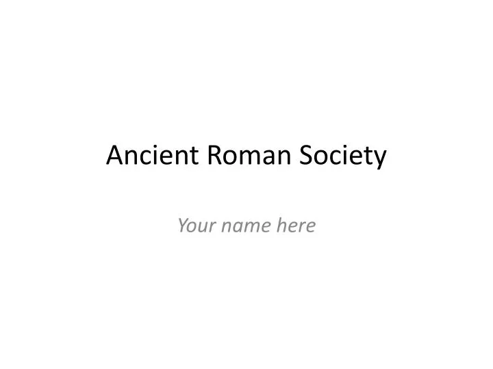 ancient roman society