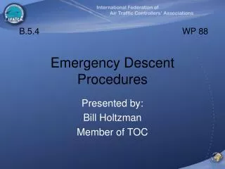 Emergency Descent Procedures
