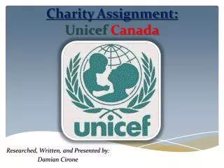 Charity Assignment: Unicef Canada