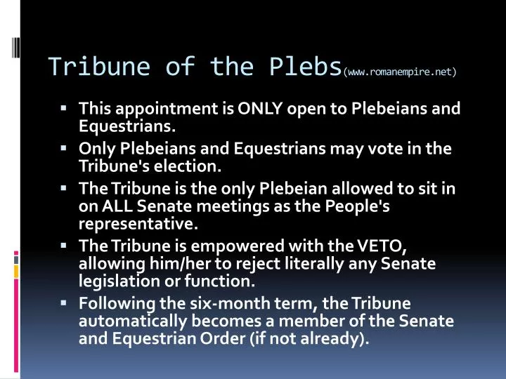 tribune of the plebs www romanempire net