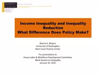 Income Inequality and Inequality Reduction What Difference Does Policy Make?