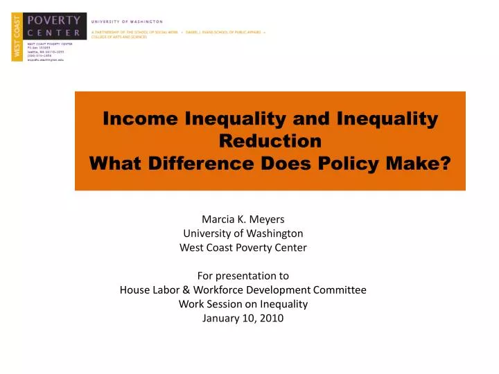 income inequality and inequality reduction what difference does policy make