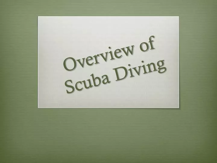 overview of scuba diving
