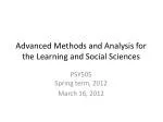 Advanced Methods and Analysis for the Learning and Social Sciences - slide 1