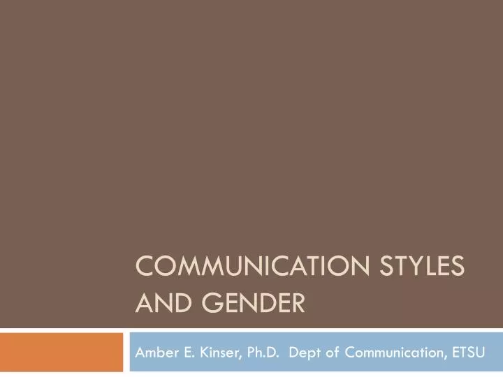 communication styles and gender