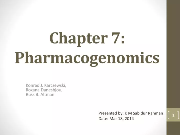 chapter 7 pharmacogenomics