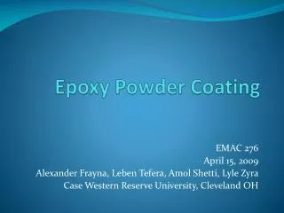 Epoxy Powder Coating