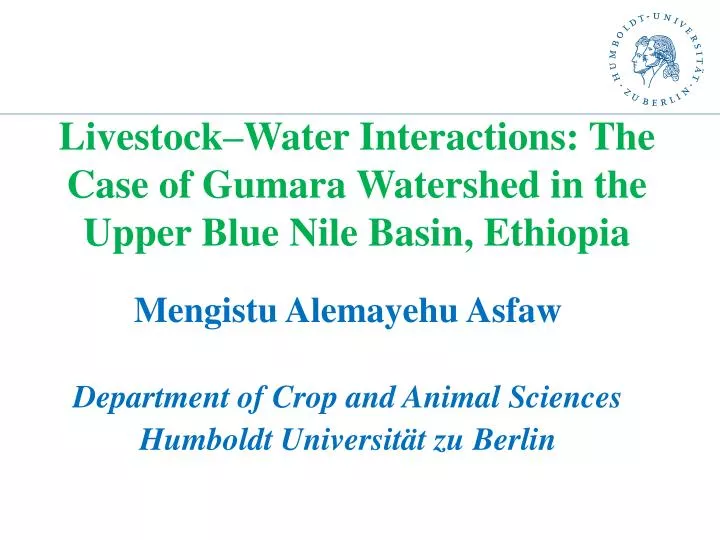 livestock water interactions the case of gumara watershed in the upper blue nile basin ethiopia