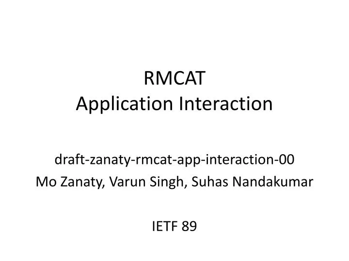 rmcat application interaction