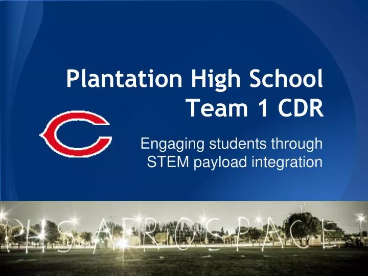 plantation high school team 1 cdr