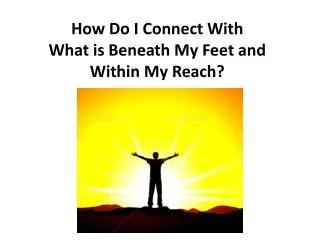 How Do I Connect With What is Beneath My Feet and Within My Reach?