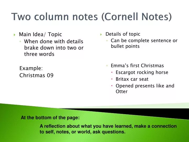 two column notes cornell notes