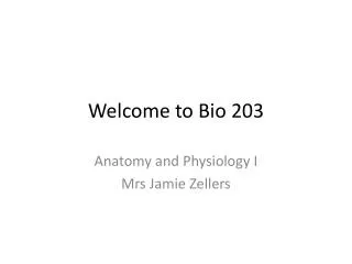 Welcome to Bio 203