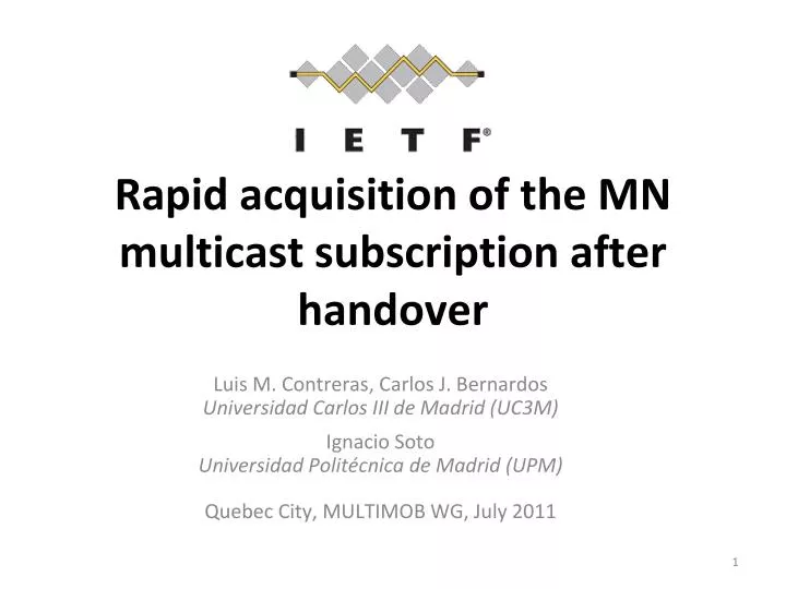 rapid acquisition of the mn multicast subscription after handover