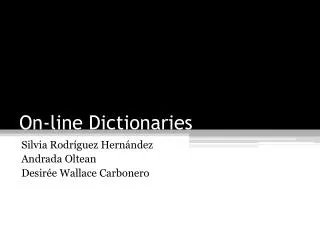 On-line Dictionaries