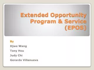 Extended Opportunity Program &amp; Service (EPOS)