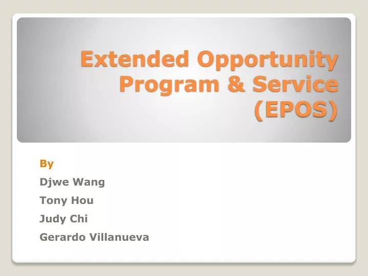 extended opportunity program service epos