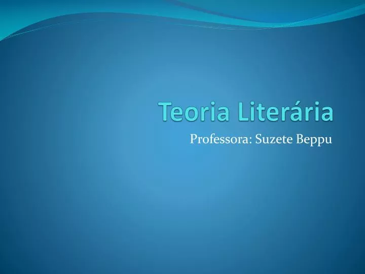 teoria liter ria