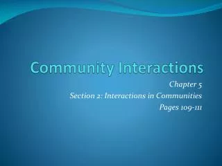 community interactions