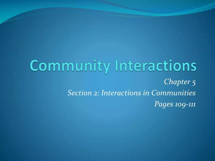 community interactions