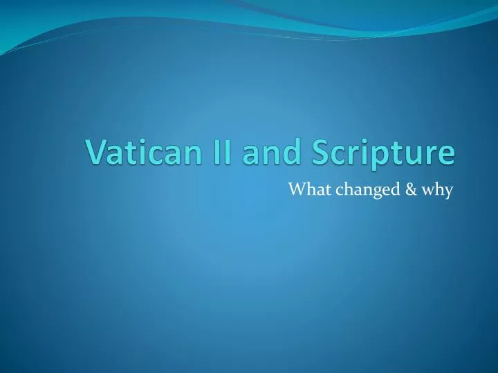 vatican ii and scripture