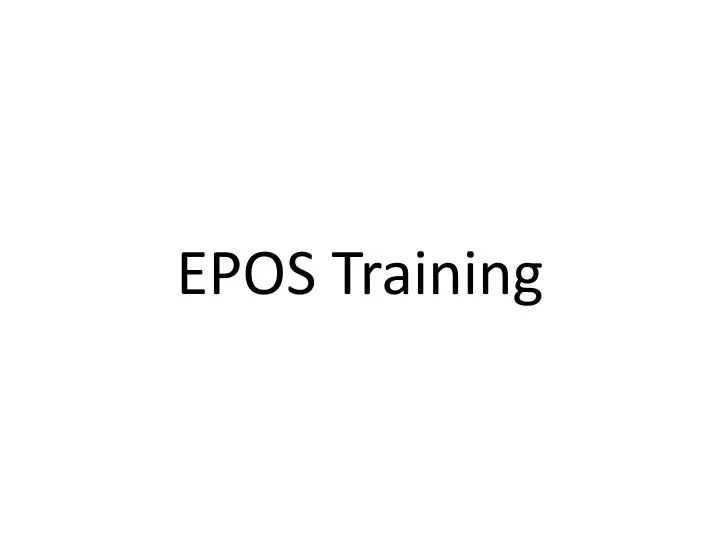 epos training