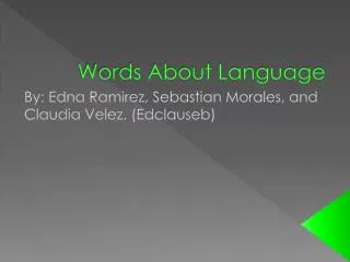 Words About Language