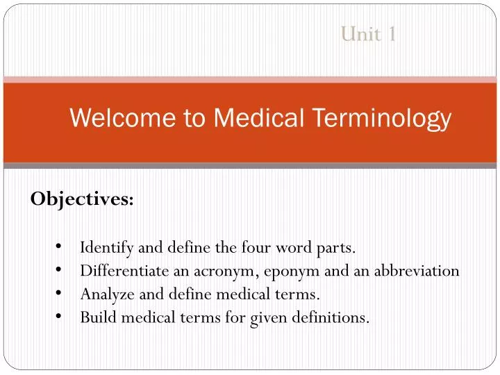 welcome to medical terminology