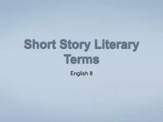 Short Story Literary Terms