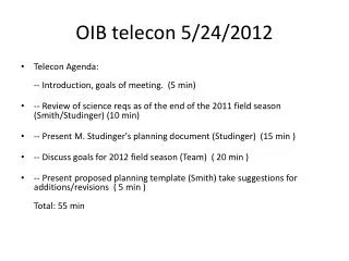 OIB telecon 5/24/2012