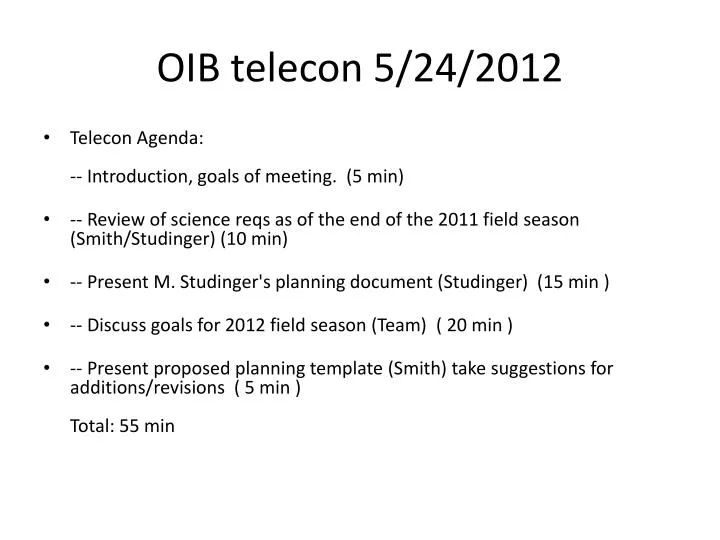 oib telecon 5 24 2012