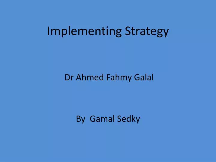 implementing strategy